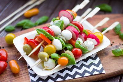 Vegetarische Grill-Spieße. 