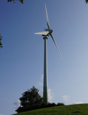 Windrad auf dem grünen Heiner
